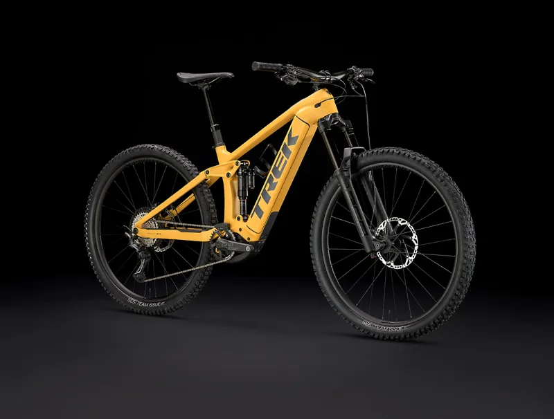 Trek Rail 9.8 XT Gen 4 Full Suspension Electric Mountain Bike 2024 in Baja Yellow-1